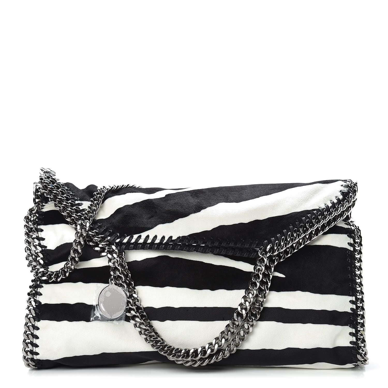 Stella McCartney Linen Zebra Falabella Fold Over Tote 1 of 11