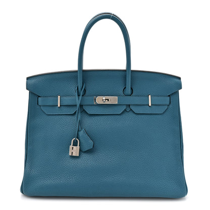Hermes Taurillon Clemence BIRKIN 35 Bleu de Galice 1 of 12