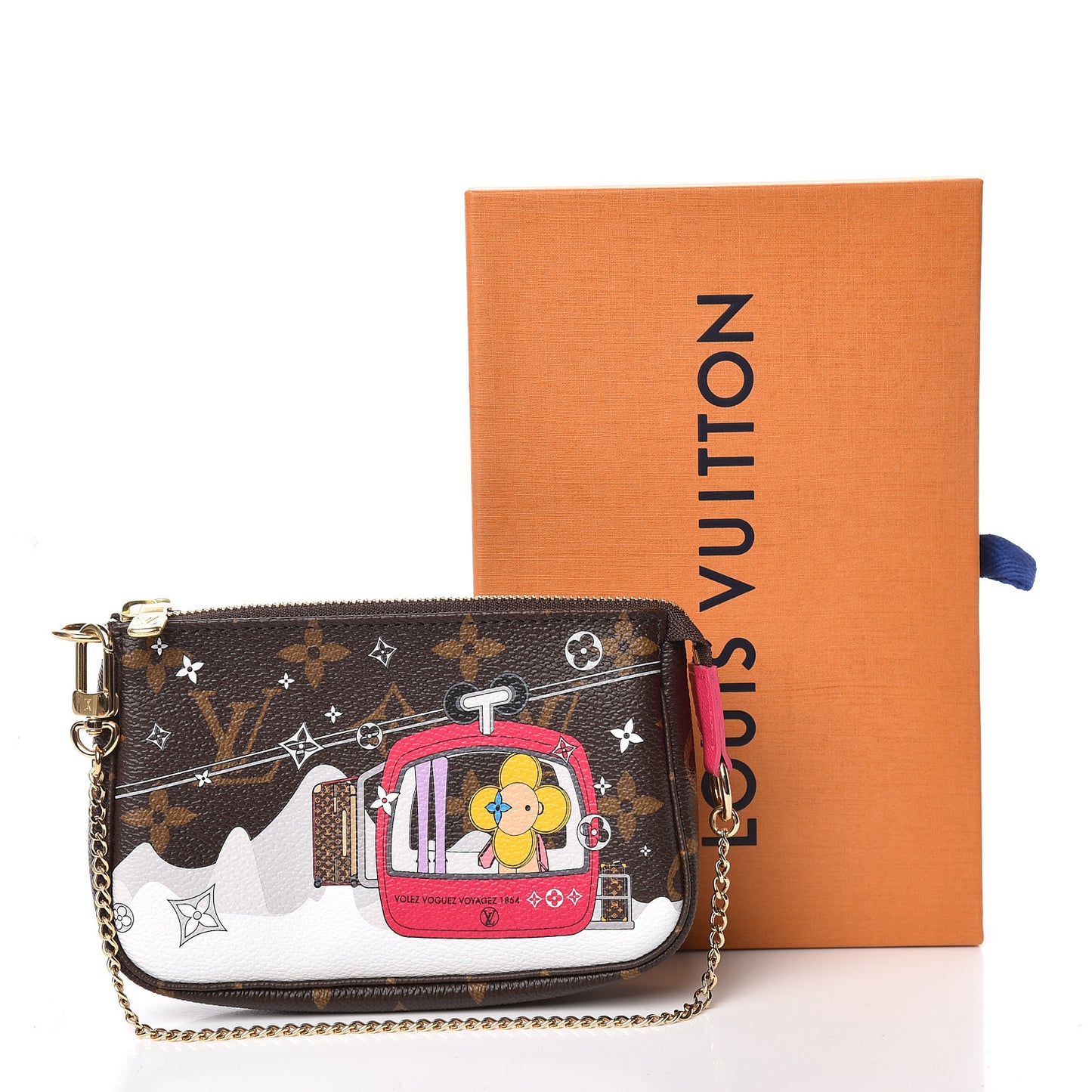Monogram 2019 Christmas Animation Mini Courchevel Pochette Accessories Fuchsia