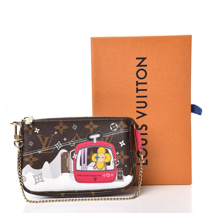 Louis Vuitton Monogram 2019 Christmas Animation Mini Courchevel Pochette Accessories Fuchsia 8 of 8