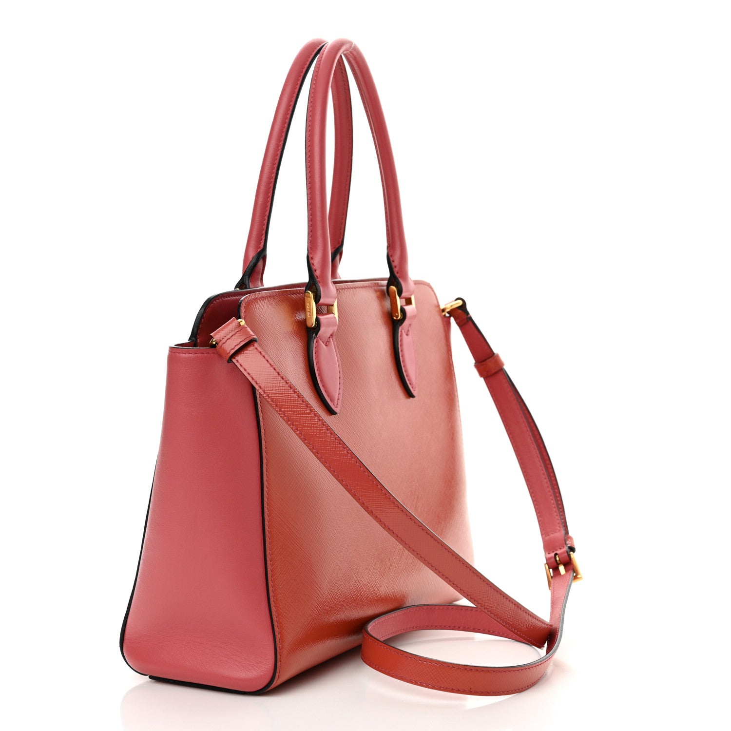 Prada Saffiano Soft Calfskin Double Handle Satchel Bruyere 3 of 13