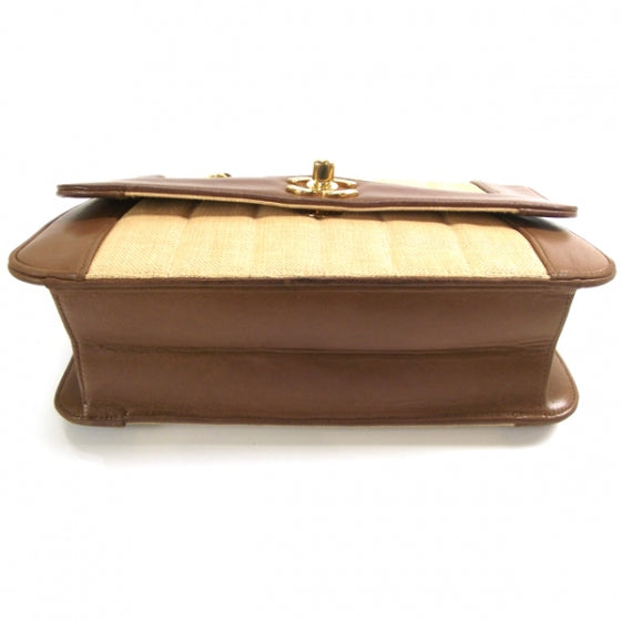 Straw Leather Flap Brown