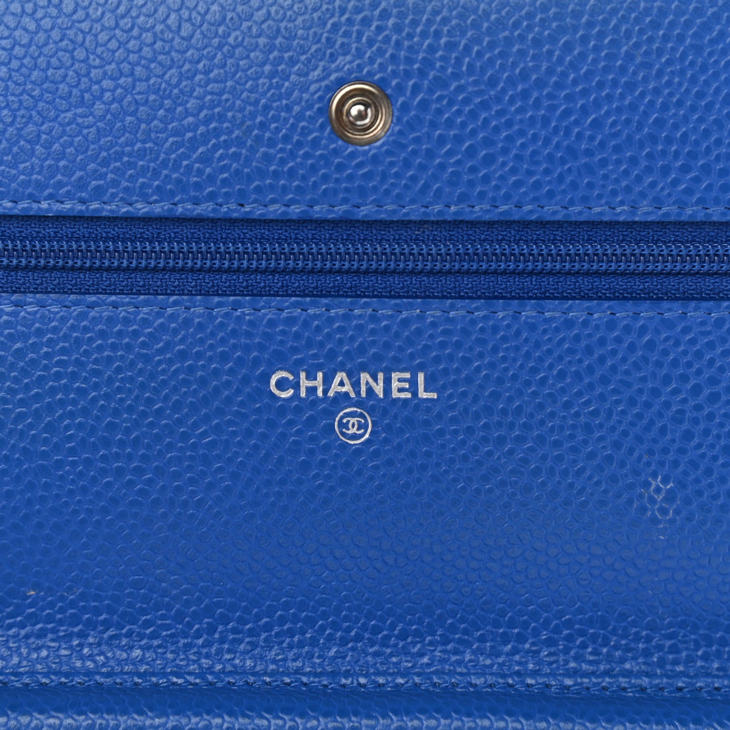 Caviar Quilted Wallet On Chain WOC Blue