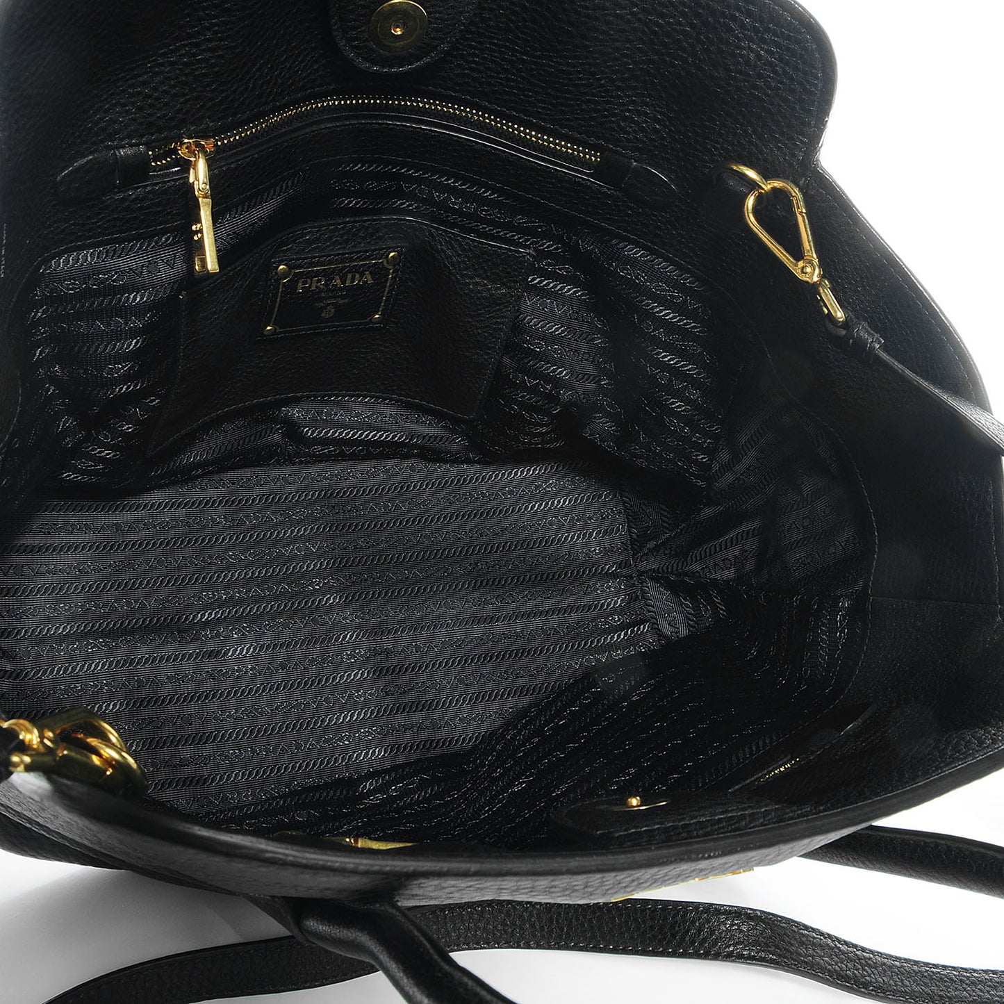 Vitello Daino Top Handle Tote Nero Black