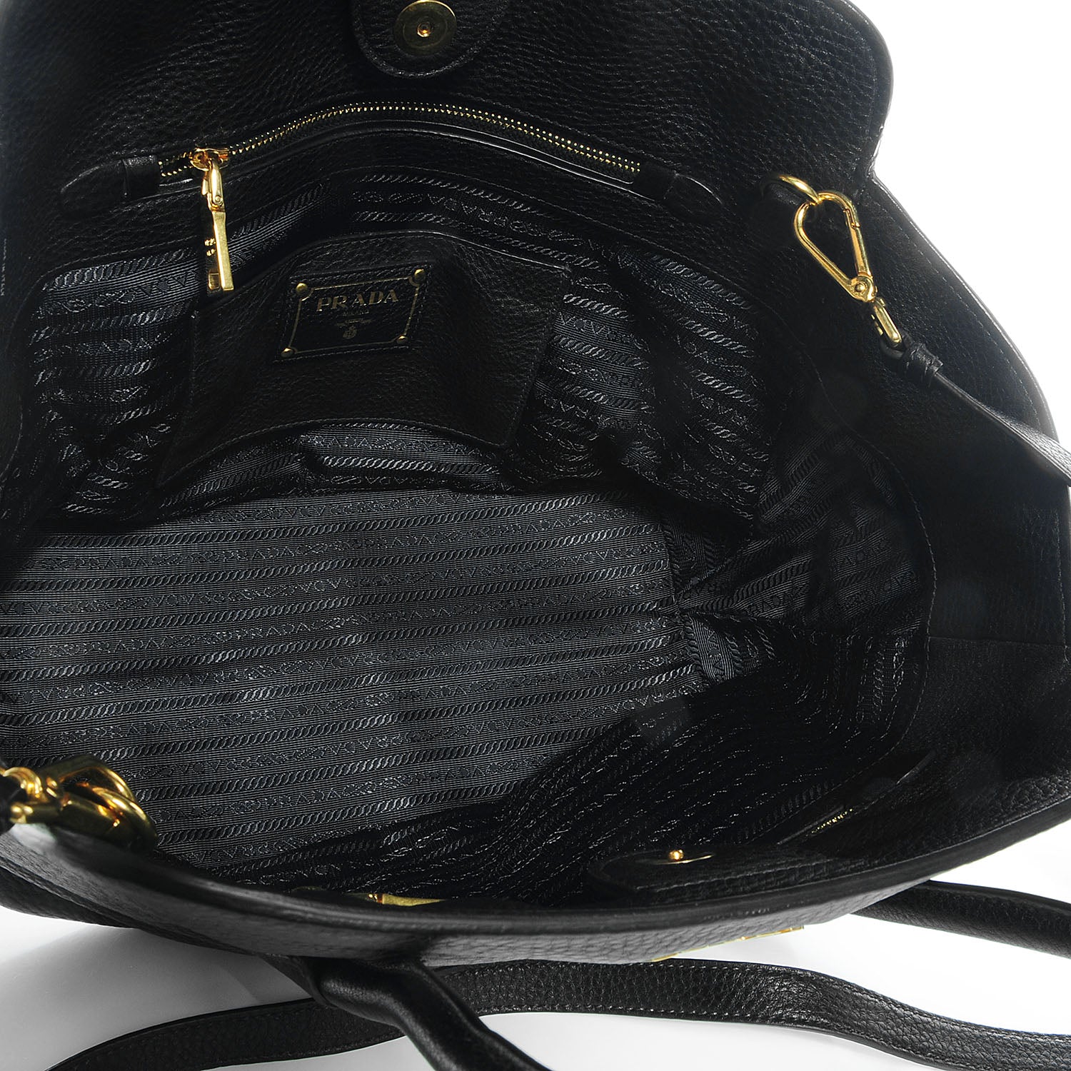 Prada Vitello Daino Top Handle Tote Nero Black 9 of 10