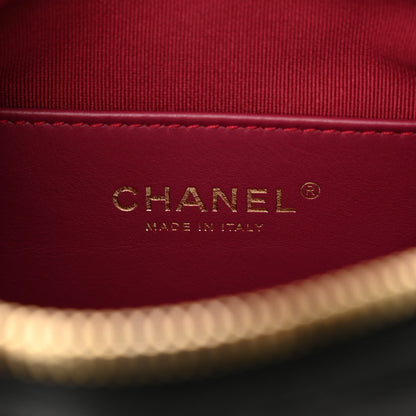 Chanel Lambskin Pearl Quilted CC Mini Bowling Bag Black 6 of 11