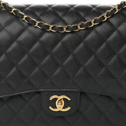 Chanel Caviar Quilted Maxi Double Flap Black 7 of 10