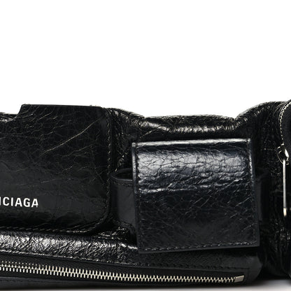 Balenciaga Agneau Arena Superbusy XS Sling Zip Shoulder Bag Black 8 of 10