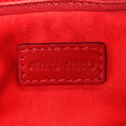 Miu Miu Nappa Matelasse Double Zip Pochette Clutch Rosso 6 of 12