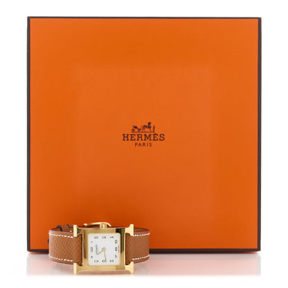 Hermes Stainless Steel Epsom 21mm Heure H Hour Quartz Watch Gold 5 of 5