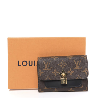 Louis Vuitton Monogram Flower Lock Compact Wallet Black 10 of 10