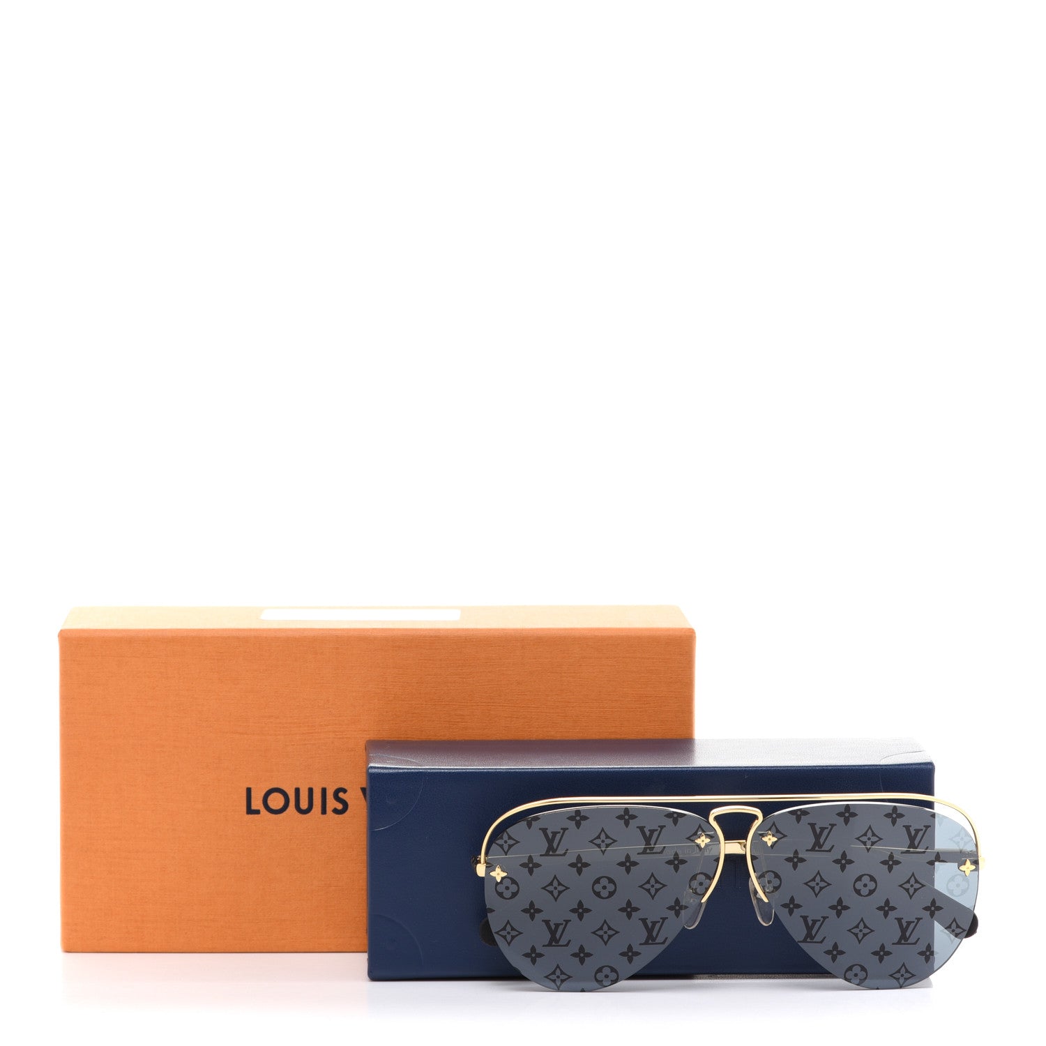 Louis Vuitton Metal Monogram Grease Sunglasses Z1172W Gold 9 of 9