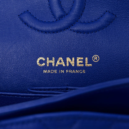 Chanel Caviar Chevron Quilted Small Double Flap Blue 6 of 10