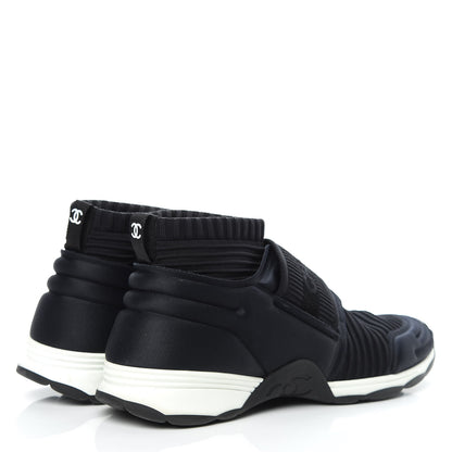 Chanel Stretch Fabric CC Sneakers 40 Black 4 of 10