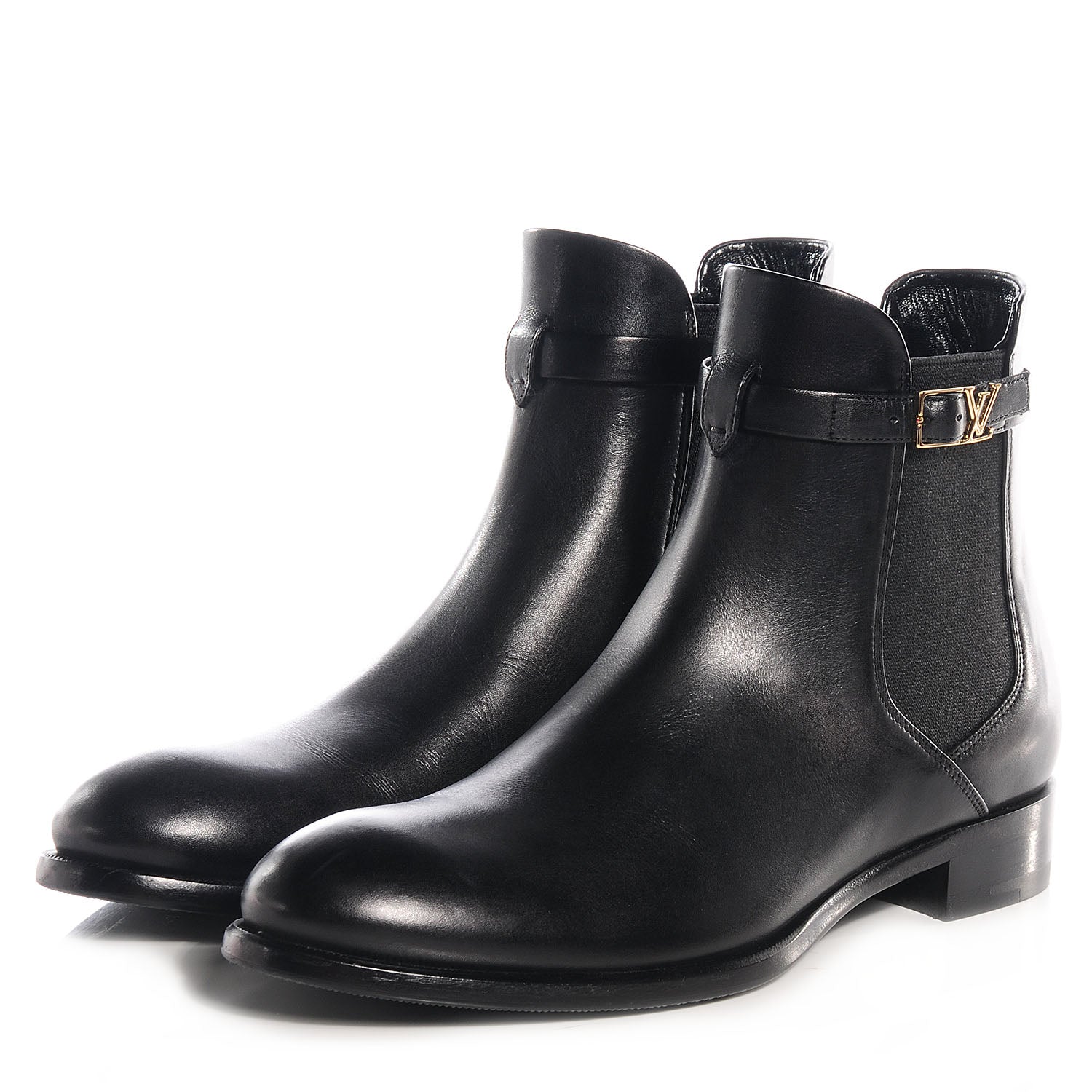 Louis Vuitton Leather Loyalty Flat Ankle Boots Black 37.5 3 of 8