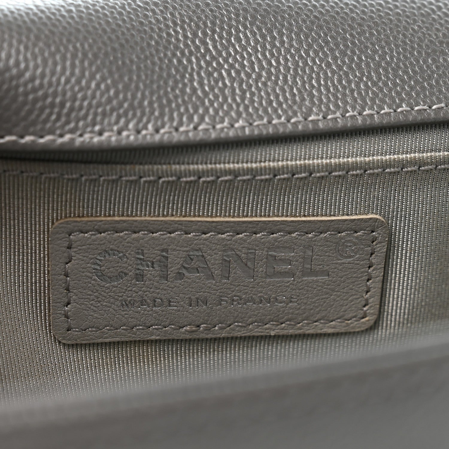 Chanel Metallic Caviar Quilted Medium Boy Flap Silver 6 of 14