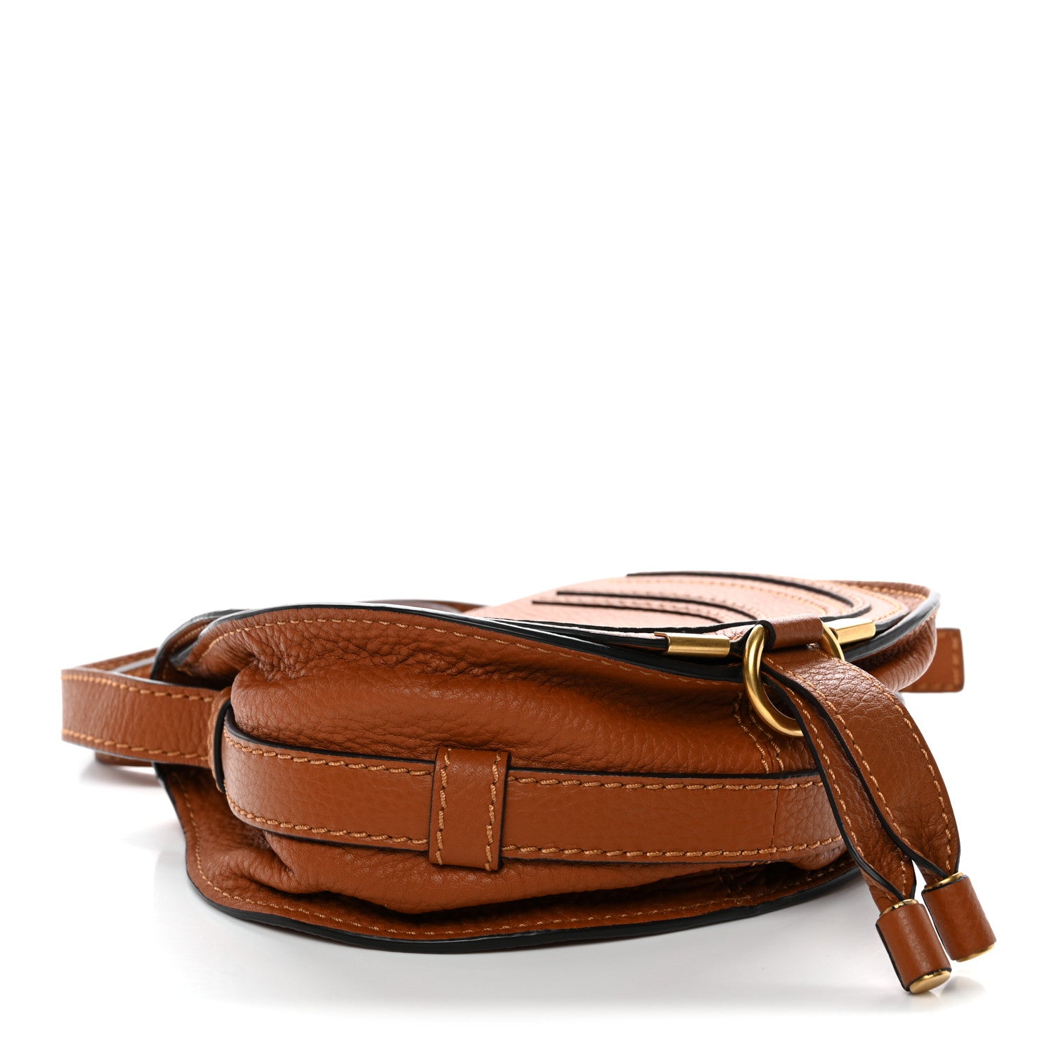 Chloe Grained Calfskin Small Marcie Saddle Bag Tan 4 of 10