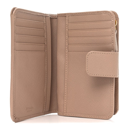 Prada Saffiano Metal Compact Zip Around Wallet Cammeo 5 of 6