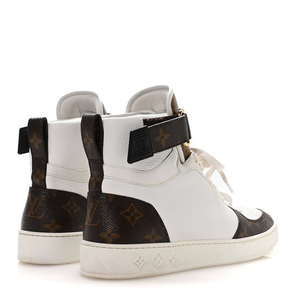 Louis Vuitton Grained Calfskin Monogram Boombox Sneaker Boots 39 White 5 of 8