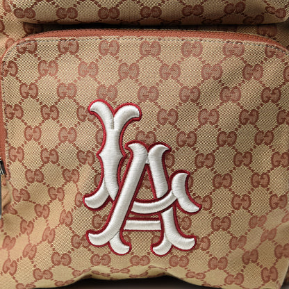 Gucci X MLB GG Monogram LA Dodgers Large Backpack Beige Ruggine Ivory 10 of 12