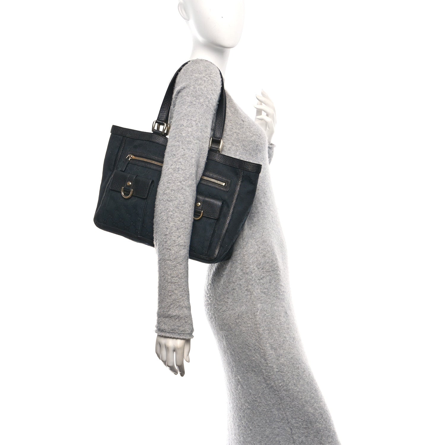 Gucci Monogram Abbey D Ring Tote Black 2 of 10