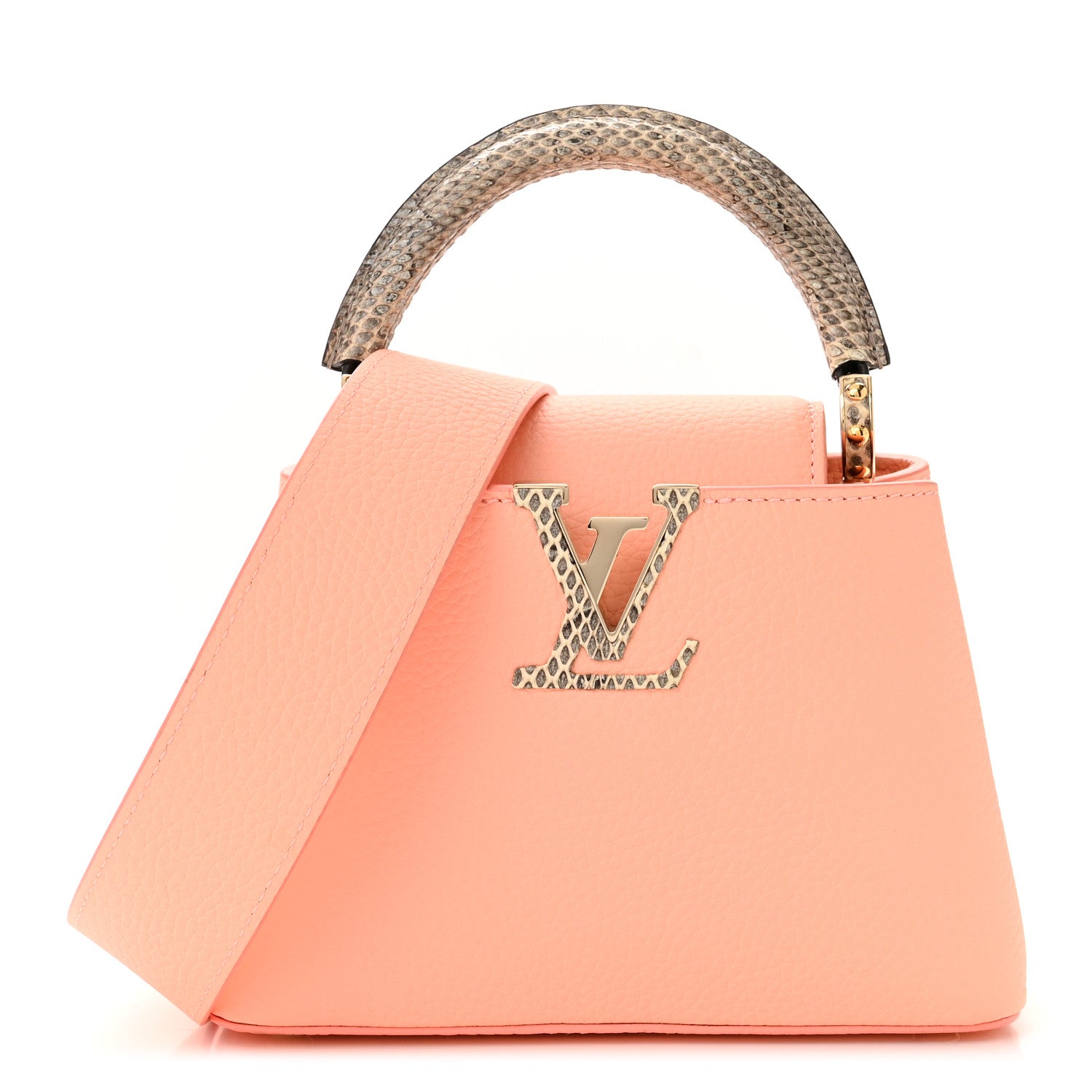 Louis Vuitton Taurillon Ayers Capucines Mini Coral 1 of 10