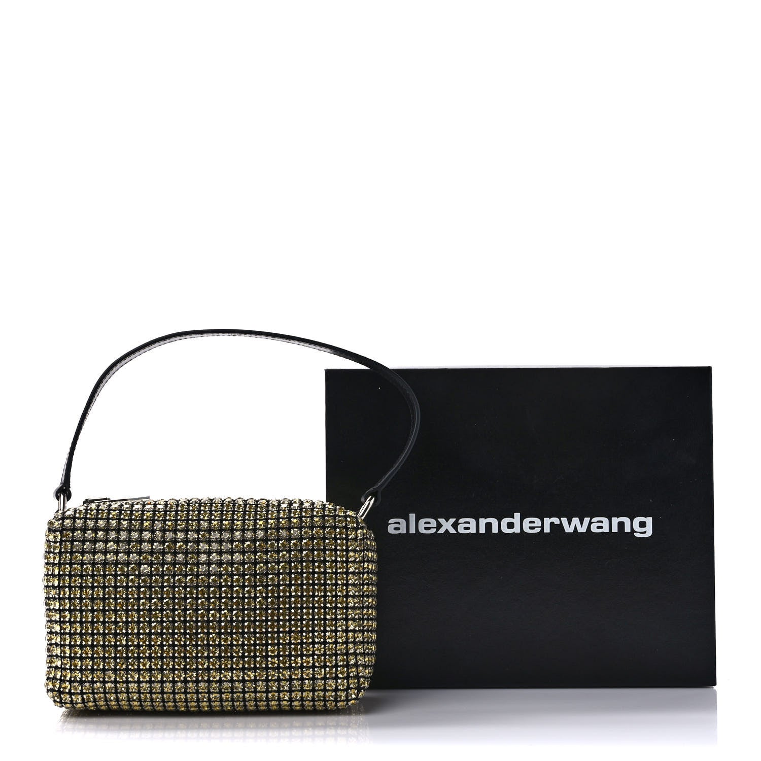 Alexander Wang Mesh Crystal Rhinestone Mini Heiress Pouch Porcelain 9 of 9