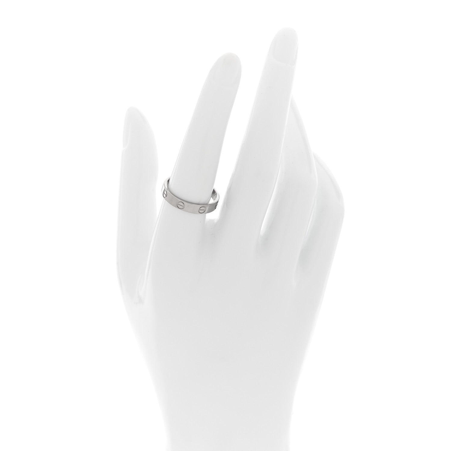 Cartier 18K White Gold 3.5mm LOVE Wedding Band Ring 56 7.5 2 of 5