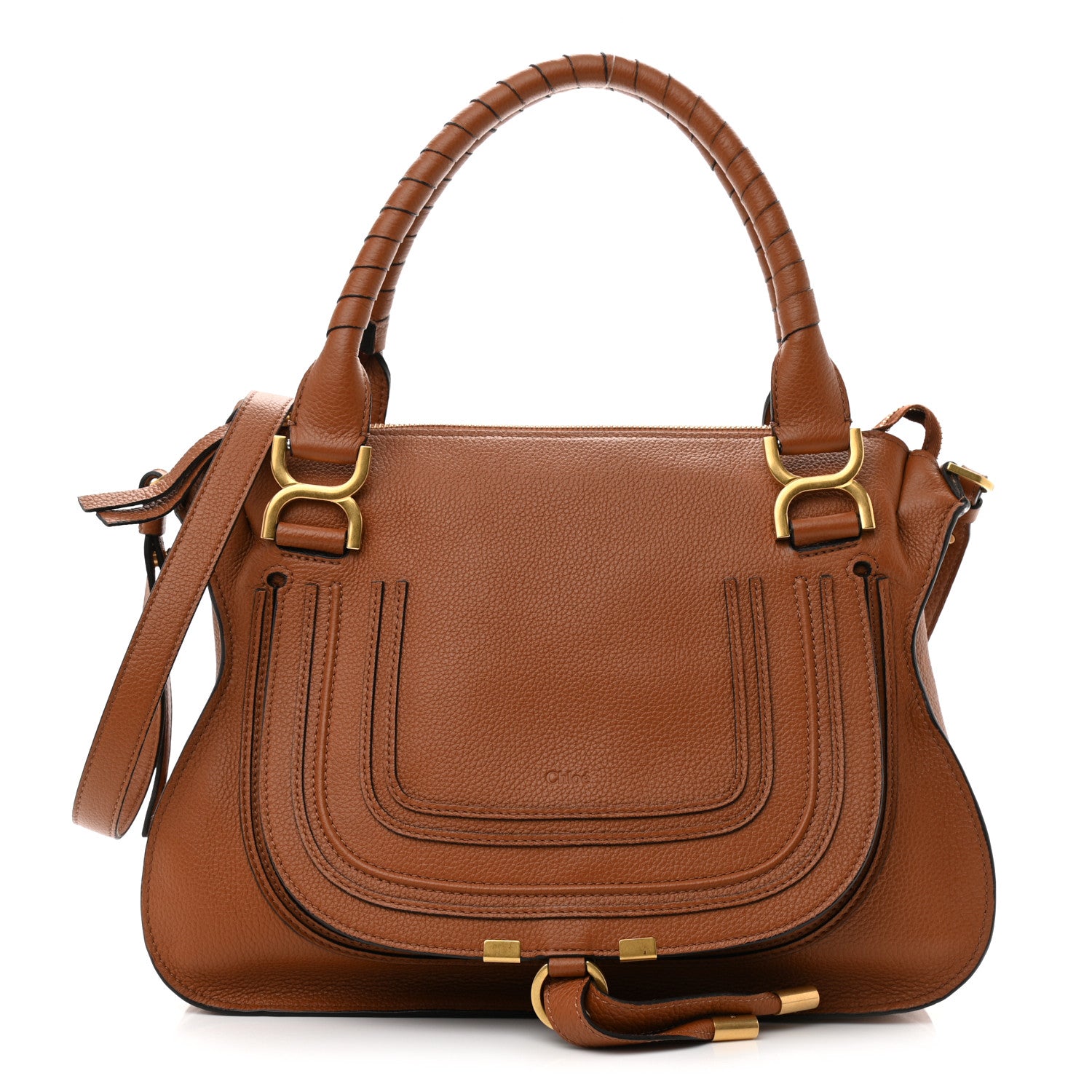 Chloe Calfskin Medium Marcie Satchel Tan 1 of 11