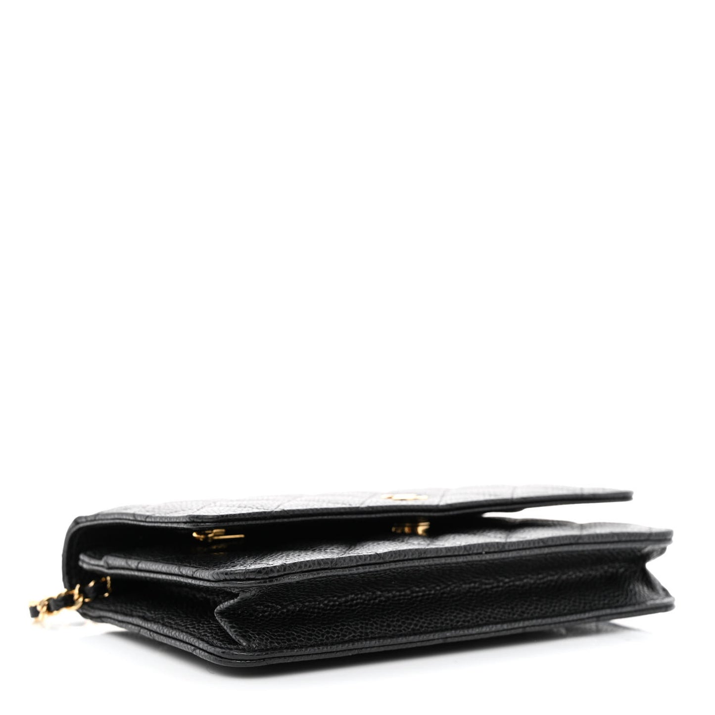 Caviar Quilted Wallet on Chain WOC Black