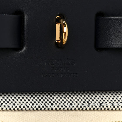 Hermes H Plume Canvas Vache Hunter Circuit 24 Herbag Zip Retourne 31 Bleu Royal Bleu Indigo Ecru 6 of 8