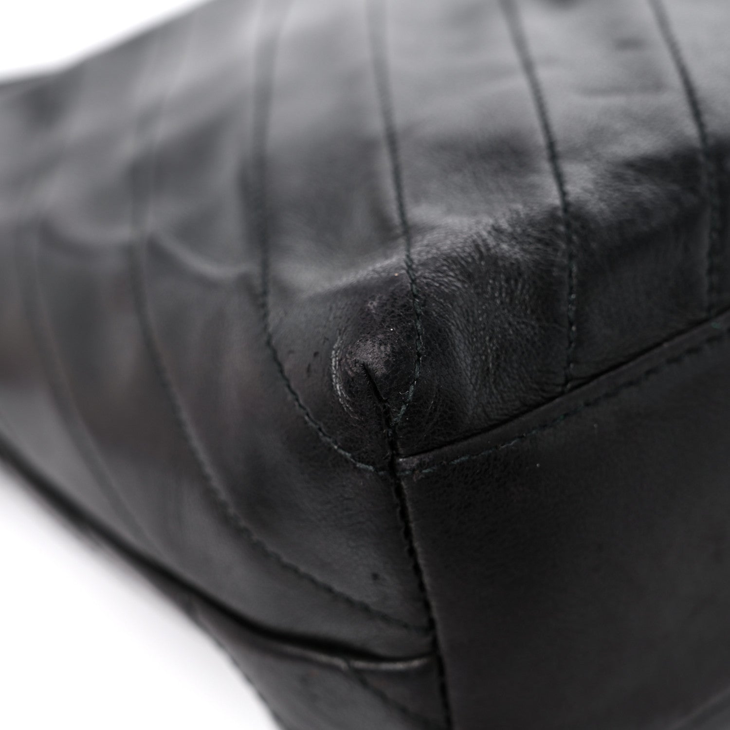 Chanel Lambskin Chevron Quilted Flap Shoulder Bag Black 11 of 15