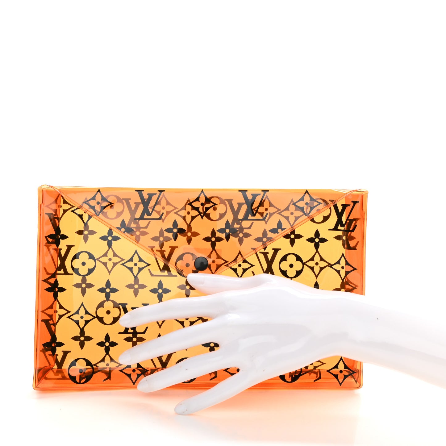 PVC Monogram Printed Envelope Pouch Orange