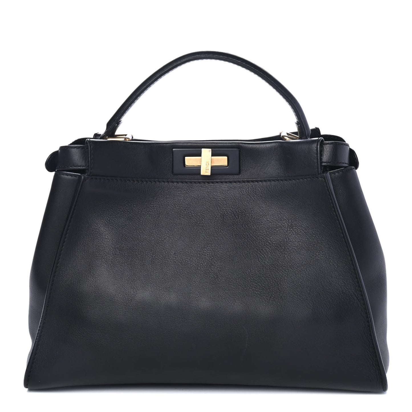 Vitello Seta Shiny Nappa Medium Peekaboo Iconic Satchel Black