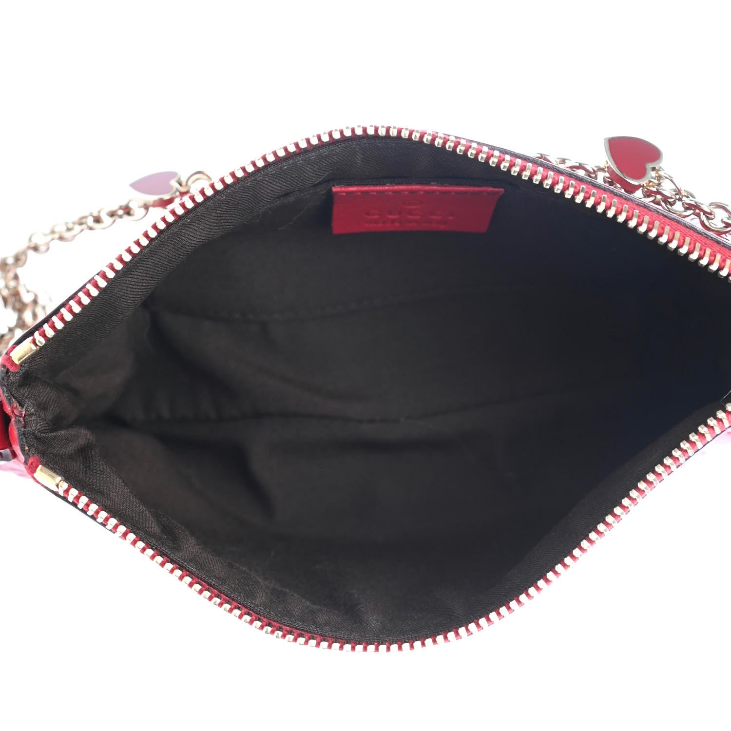Gucci Guccissima Heart Chain Pochette Red 4 of 4