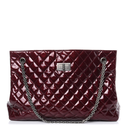 Chanel Patent Calfskin Quilted Reissue 2.55 Tote Burgundy 1 of 15