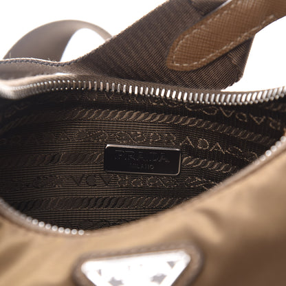Prada Tessuto Nylon Saffiano Re-Edition 2005 Shoulder Bag Cacao 7 of 9