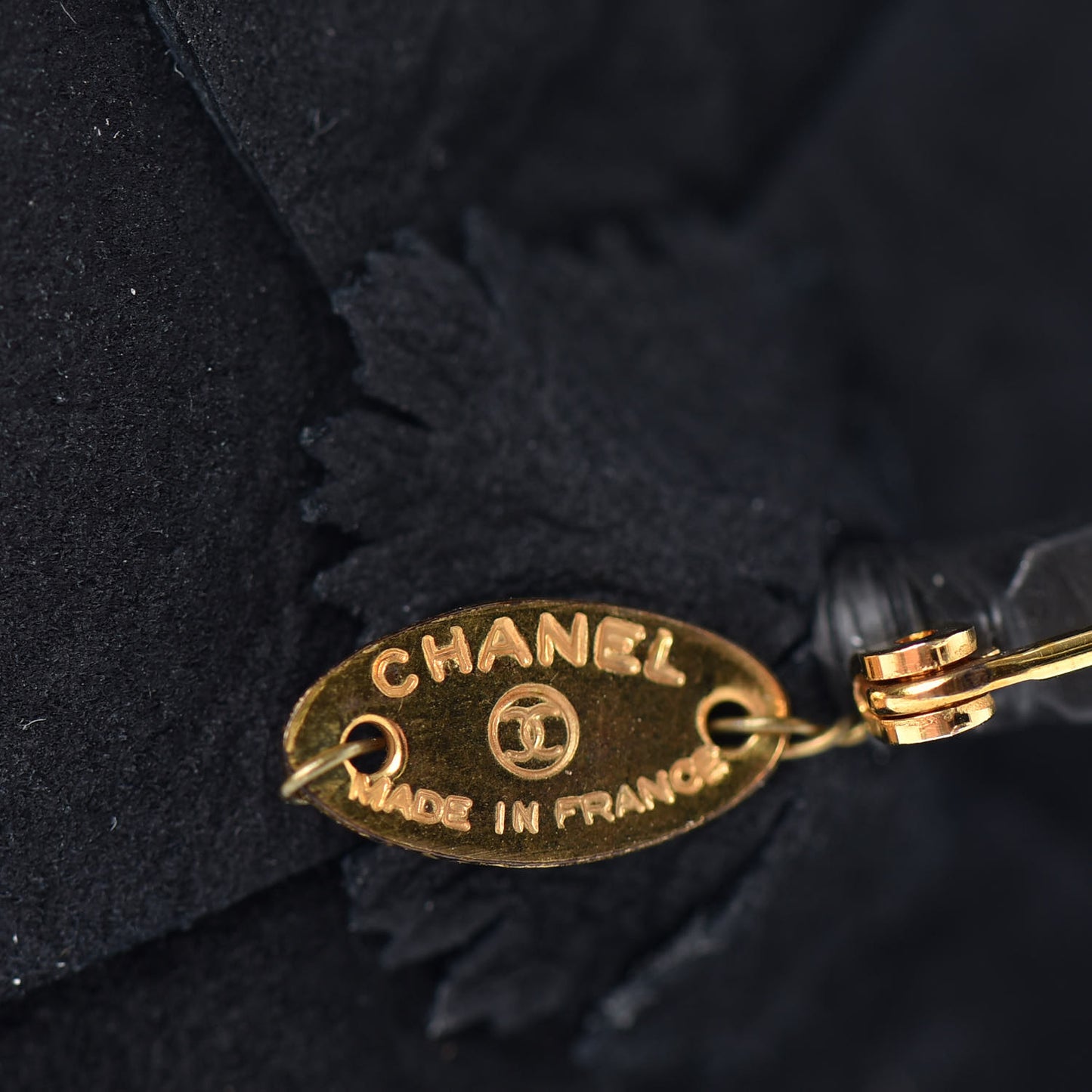 Lambskin Camellia Brooch Black