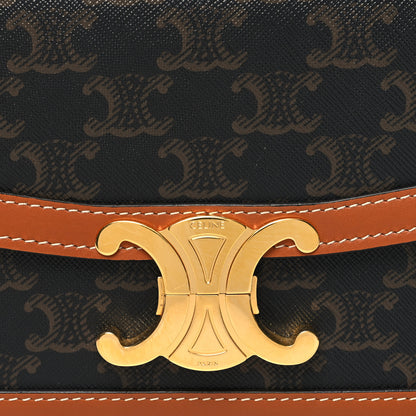 Celine Calfskin Triomphe Canvas Teen Triomphe Bag Tan 9 of 11