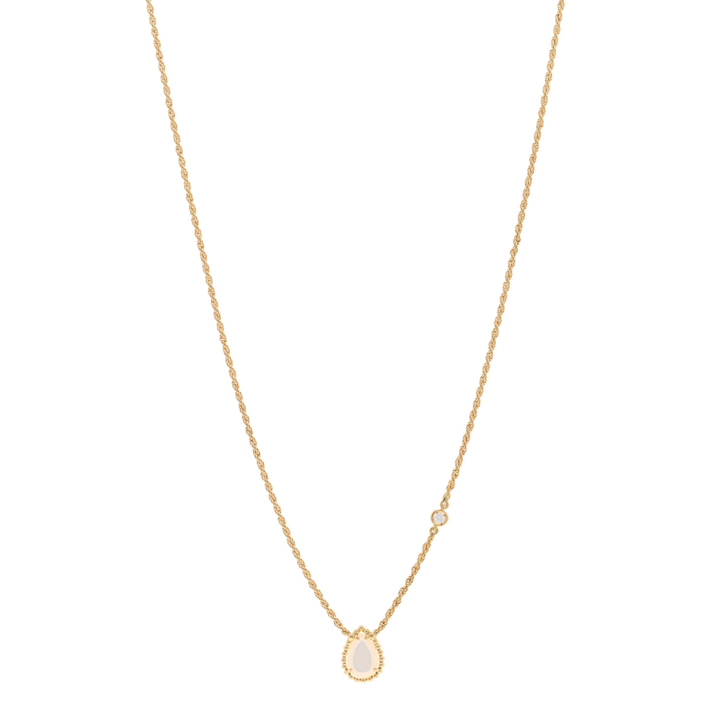 18K Yellow Gold Diamond Mother of Pearl XS Serpent Boheme Necklace