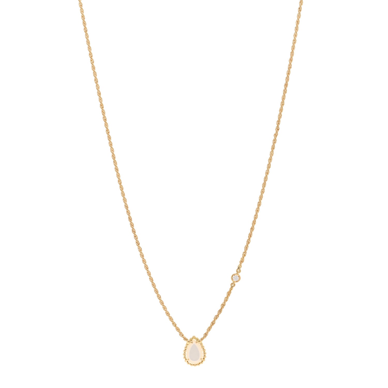 Boucheron 18K Yellow Gold Diamond Mother of Pearl XS Serpent Boheme Necklace 1 of 4