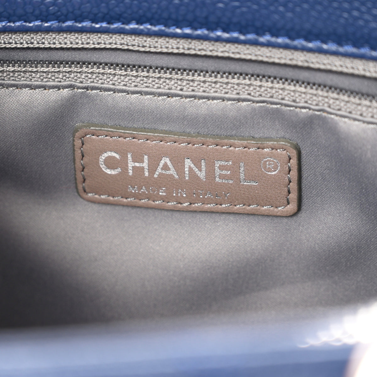 Chanel Caviar Quilted Grand Shopping Tote GST Dark Navy Blue 6 of 11