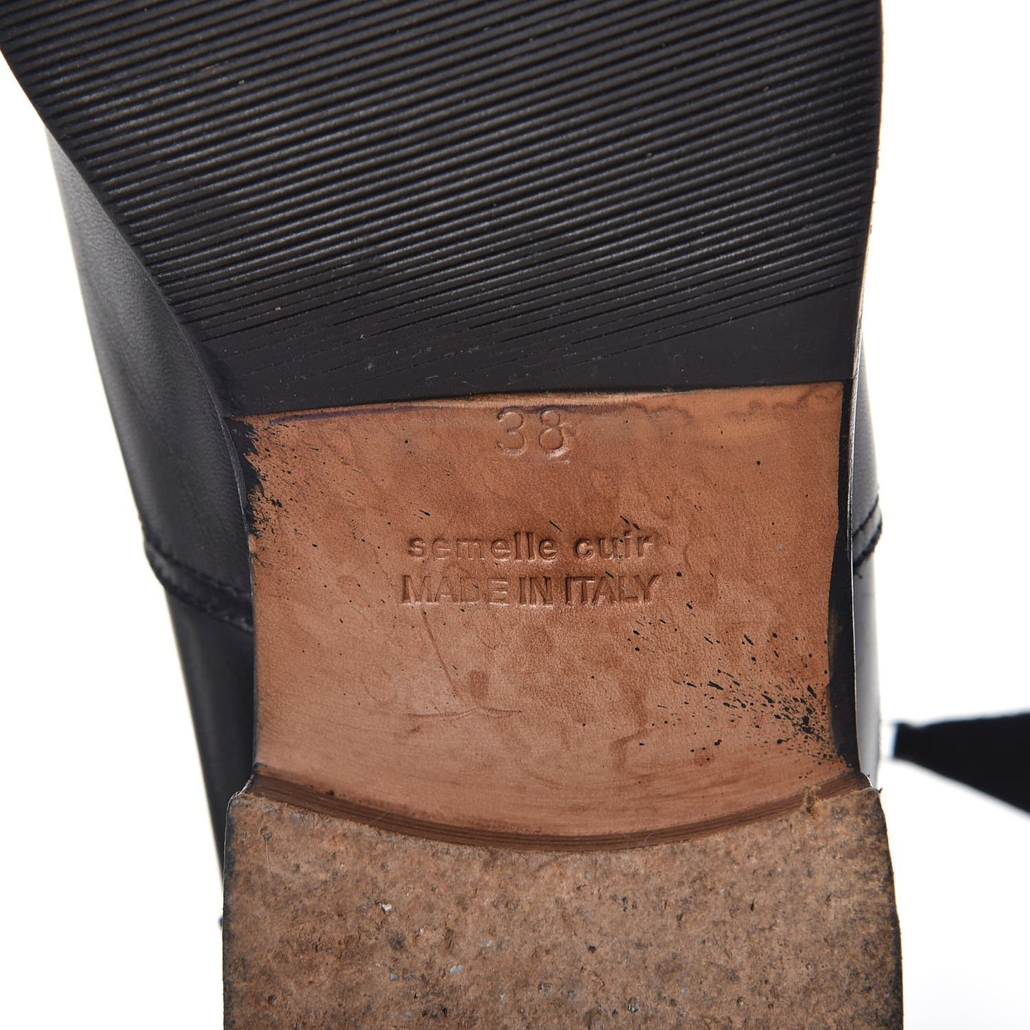 Box Calfskin Equestrian Land Boots 38 Black