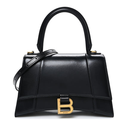 Balenciaga Shiny Box Calfskin Small Hourglass Top Handle Bag Black 1 of 10