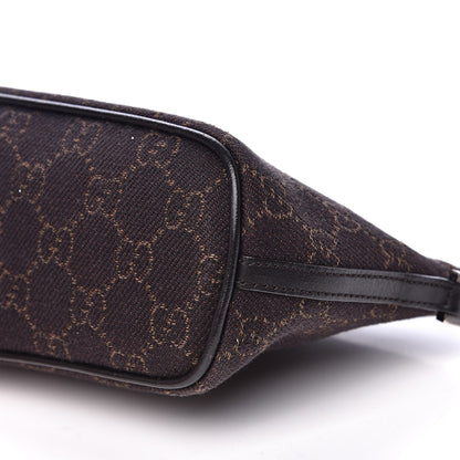 Gucci Denim Monogram Boat Pochette Dark Brown 9 of 12