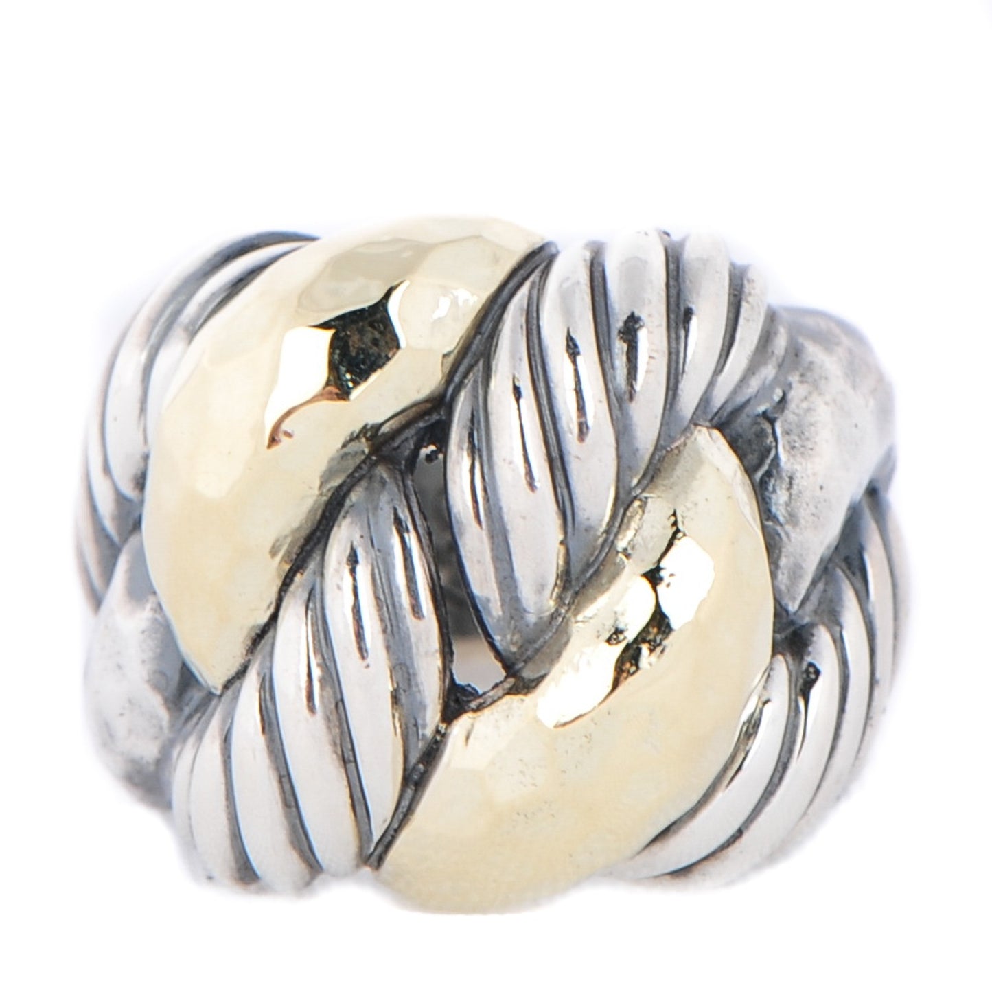 Sterling Silver 18K Yellow Gold 20mm Cordelia Ring 49 5