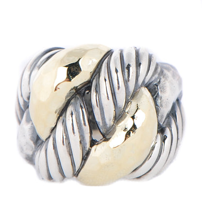David Yurman Sterling Silver 18K Yellow Gold 20mm Cordelia Ring 49 5 1 of 4