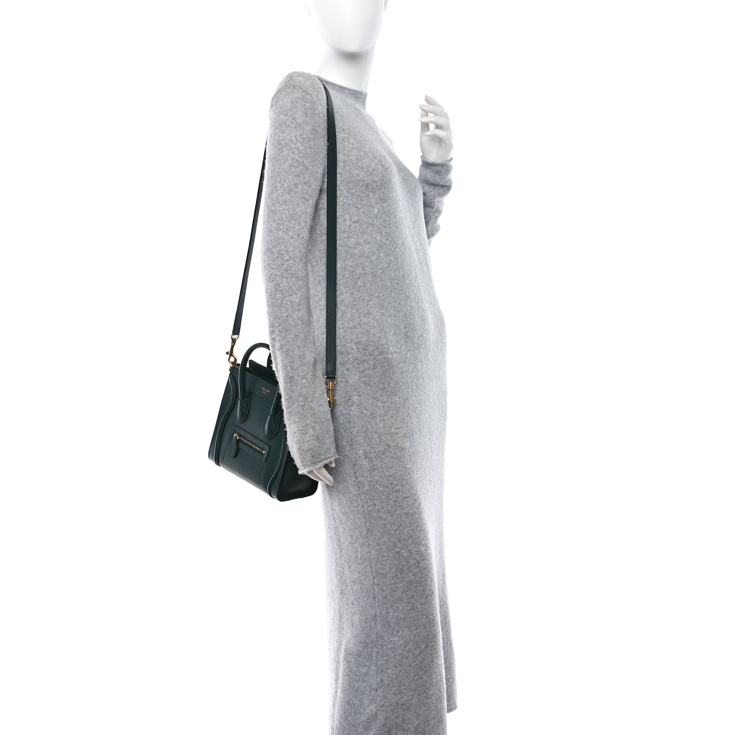 Celine Drummed Calfskin Nano Luggage Amazone 2 of 10