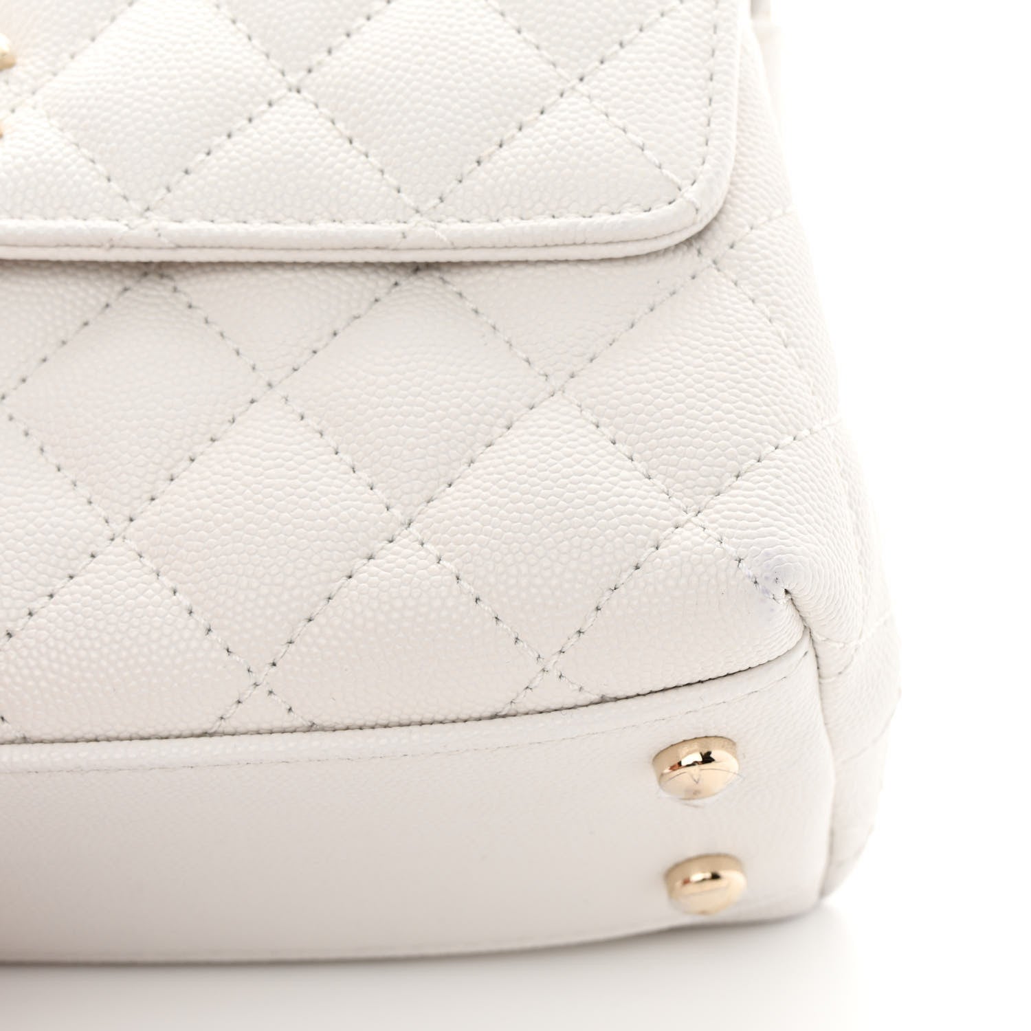 Chanel Caviar Quilted Mini Coco Handle Flap White 12 of 13