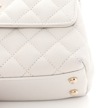 Chanel Caviar Quilted Mini Coco Handle Flap White 12 of 13